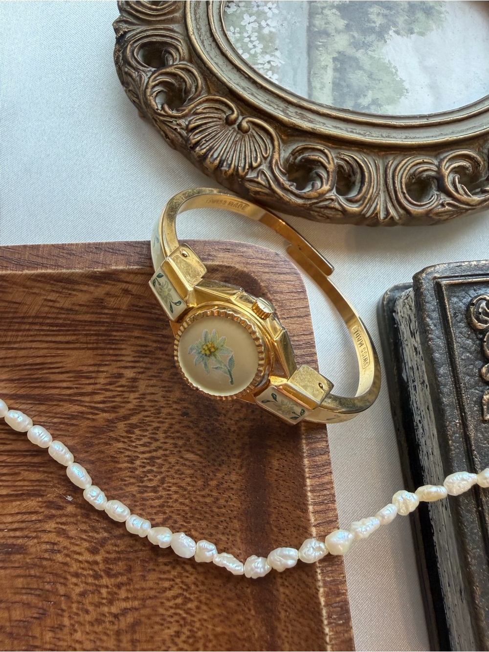 Gold Floral Cuff Bracelet - Unbranded